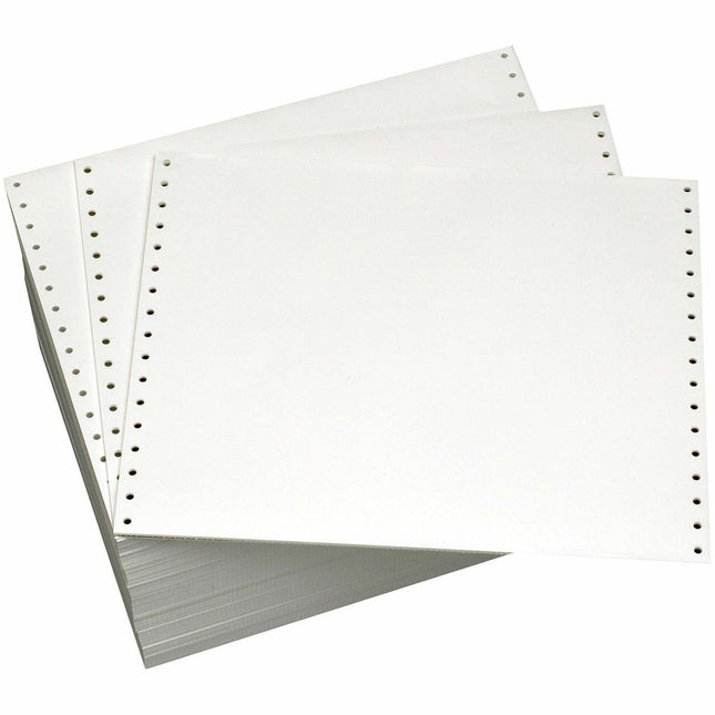 Domtar Continuous Forms - 92 Brightness - 11" x 14 7/8" - 20 lb Basis Weight - Green Bar, Chlorine-free, Acid-free, Archival-safe, Unperforated, Break-free, Single Ply - White, Green - 2700 Sheets - 10 / Carton