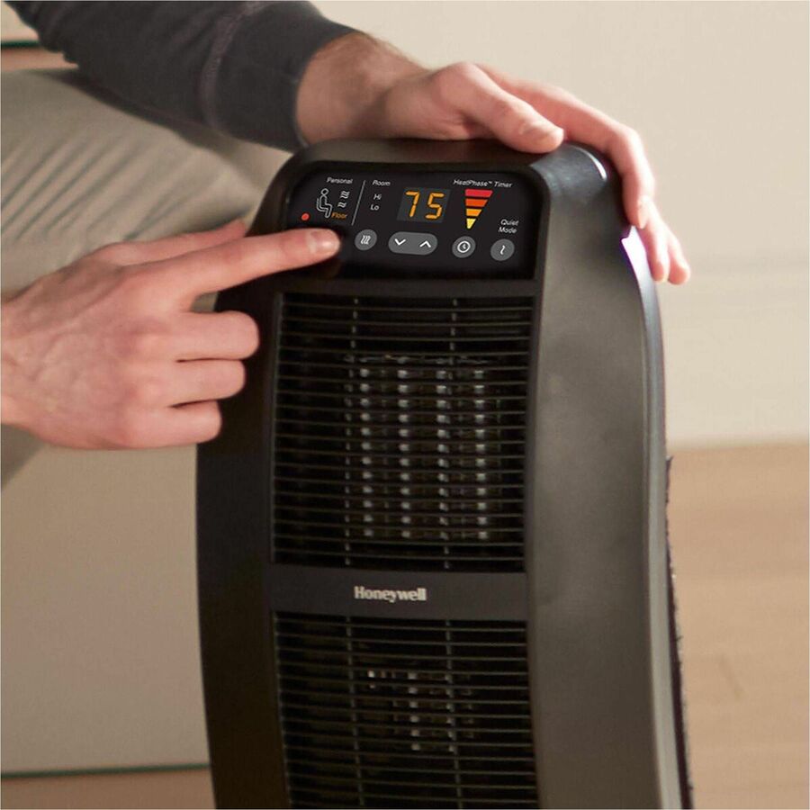 Honeywell Heat Genius Ceramic Portable Heater, HCE840B - Ceramic - Electric - 6 x Heat Settings - Timer - Room - Portable - Black