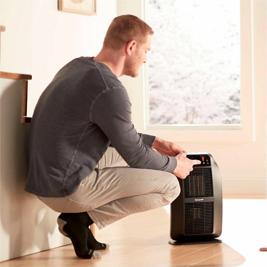 Honeywell Heat Genius Ceramic Portable Heater, HCE840B - Ceramic - Electric - 6 x Heat Settings - Timer - Room - Portable - Black