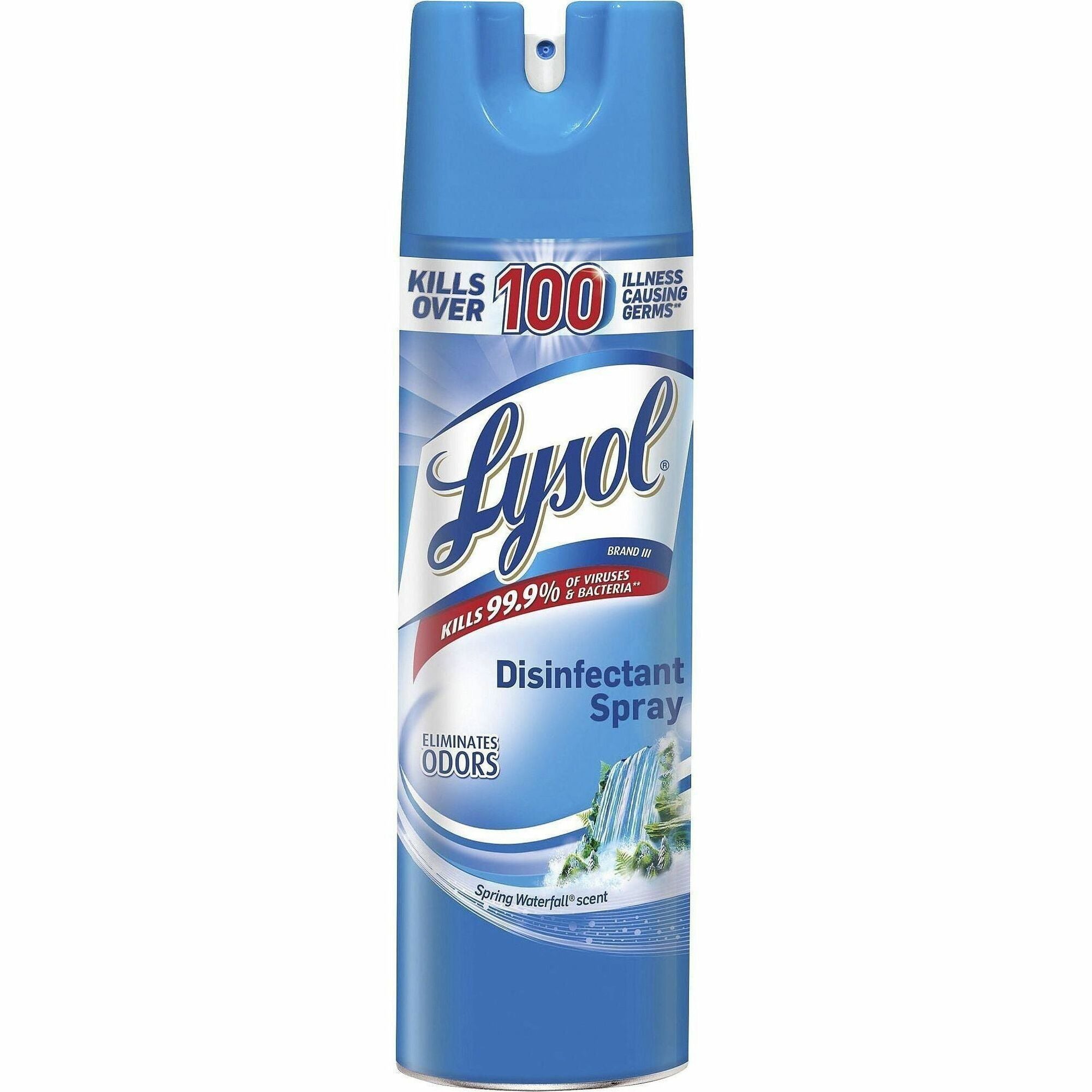 Lysol Disinfectant Spray - For Multi Surface - Spray - 19 fl oz (0.6 quart) - Spring Waterfall Scent - Recommended For: Virus Remover, Bacteria Remover, Odor Remover, Germs Remover, Mold Remover, Mildew Remover - Disinfectant, Deodorize - Clear - 12 / ...