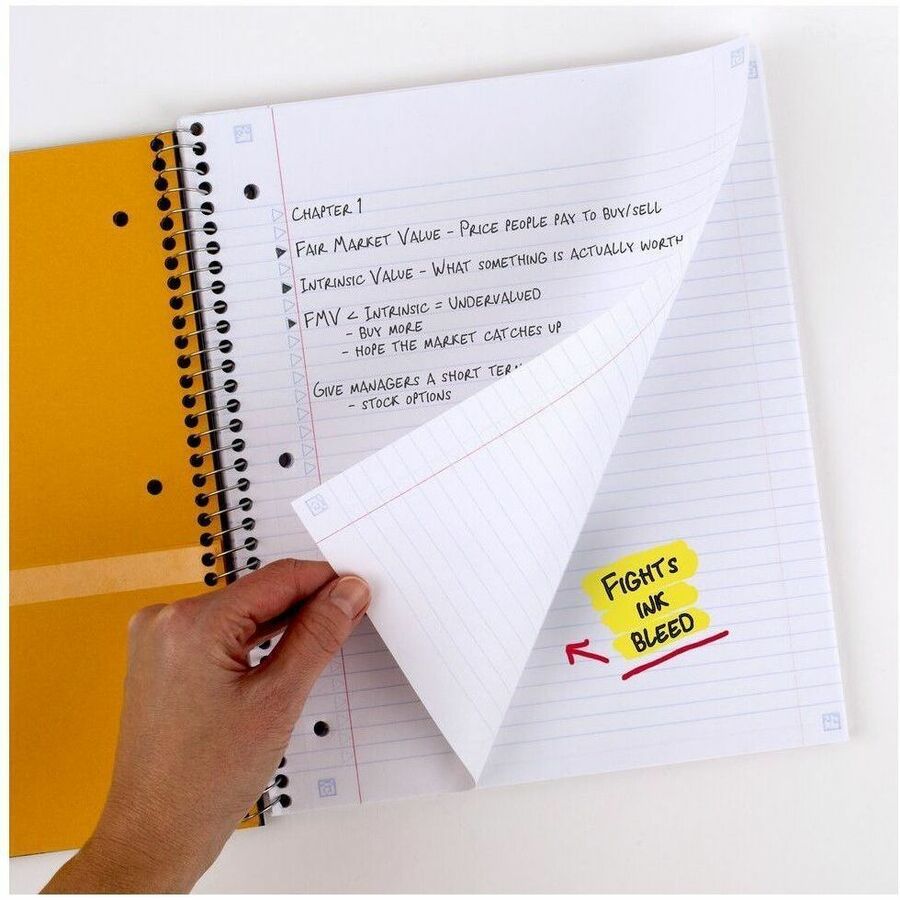 Five Star Subject Spiral Notebook - 1 Subject(s) - 100 Pages - Printed - Twin Wirebound - Letter - 8 1/2" x 11" Sheet Size - Amethyst Purple Plastic, Black, White Cover - Double Sided Sheet, Bleed Resistant, Ink Resistant, Perforated, Easy Tear, Pocket...