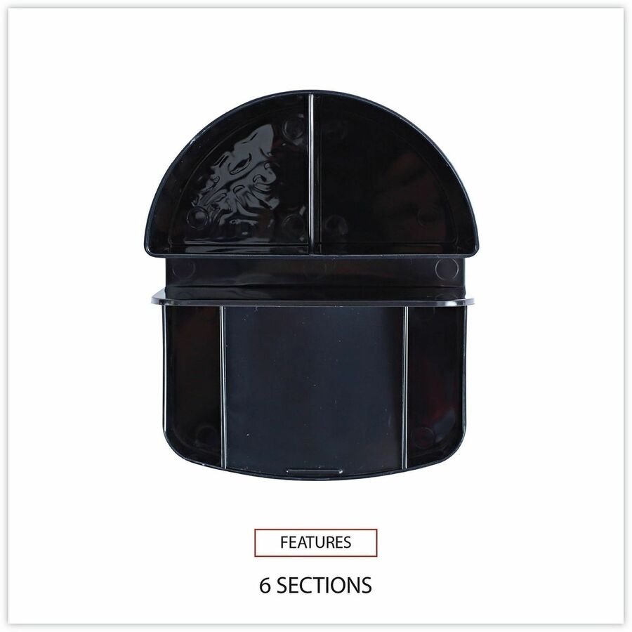 Universal Deluxe Message Center, 6 Compartments, Plastic, 5.5 x 6.75 x 5, Black - 6 Compartment(s) - 5" Height x 5.50" Width x 6.75" Depth - Black - Plastic - 1 Each