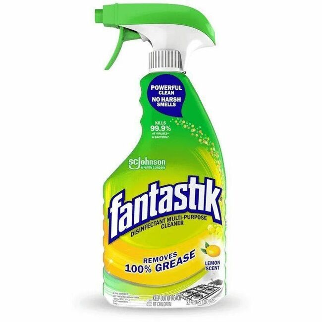 fantastik&reg; Disinfectant Multi-Purpose Cleaner - Lemon Scent - For Multi Surface, Multipurpose - Spray - 32 fl oz (1 quart) - Lemon Scent - Recommended For: Virus Remover, Bacteria Remover, Grease Remover, Grime Remover, Smear Remover, Residue Remov...
