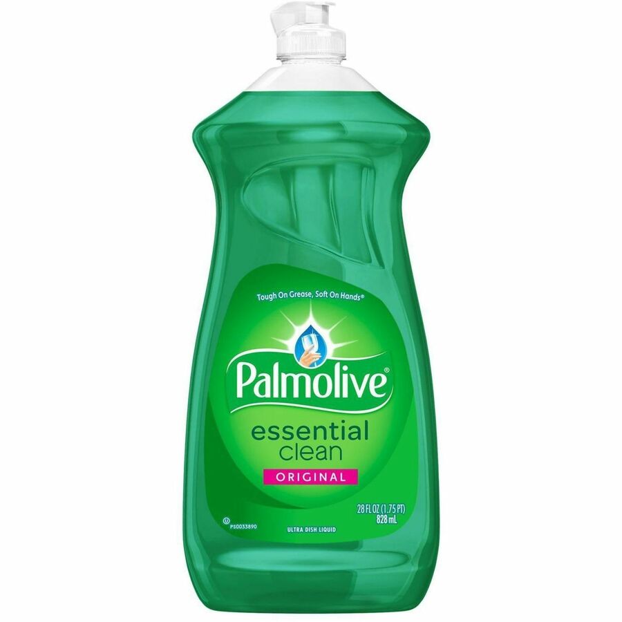 Palmolive EssentialClean Original DishSoap - For Dish - Liquid - 28 fl oz (0.9 quart) - Original Scent - Recommended For: Grease Remover, Food Remover, Grime Remover - Phosphate-free, Paraben-free - Green - 9 / Carton