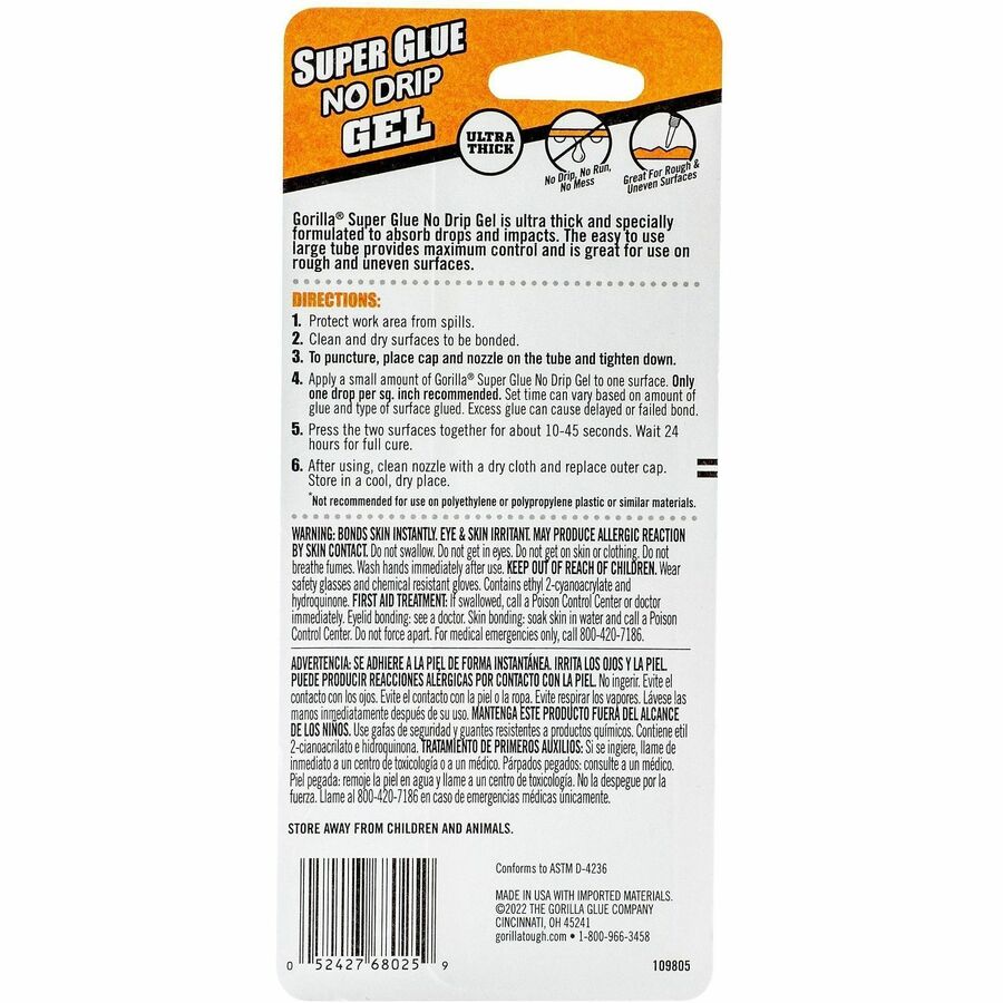 Gorilla Glue Super Glue Gel - Clear - 1 Each