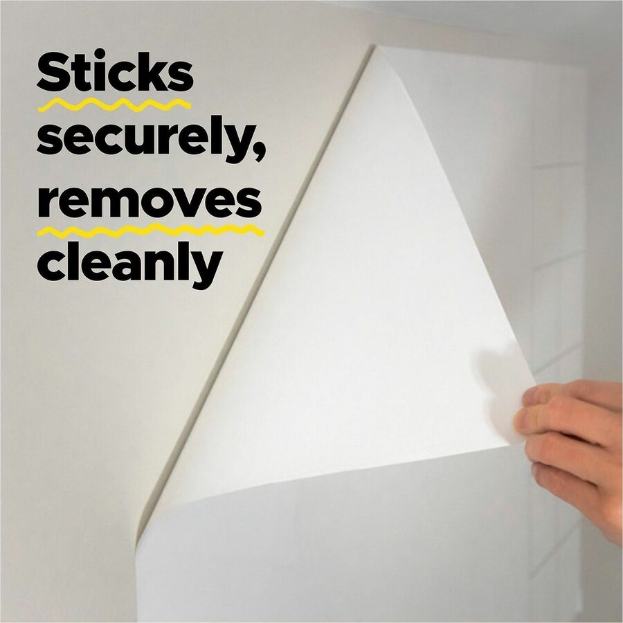 Post-it&reg; Easy Erase Whiteboard Roll, 8'x4' - 48" (4 ft) Width x 96" (8 ft) Height - White Polyester Surface - Rectangle - Stain Proof, Wipe-off, Smooth Surface - 1 Each