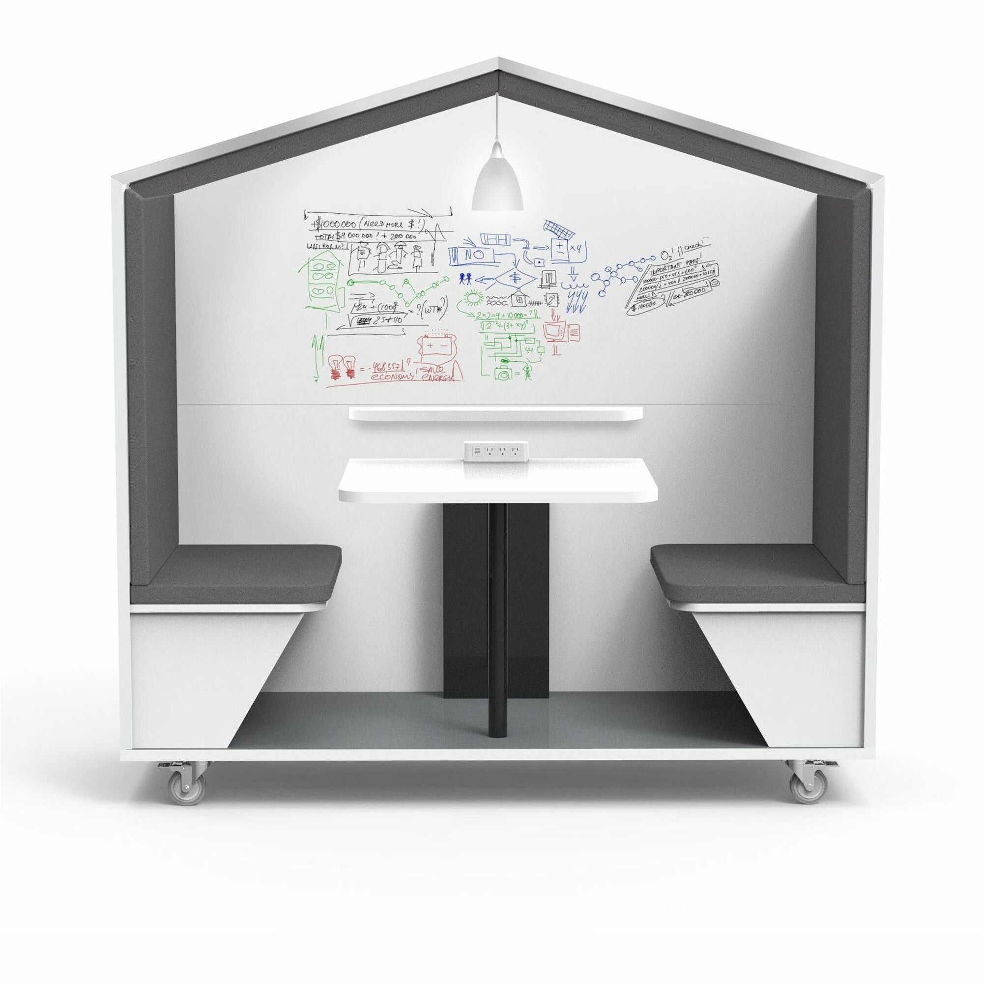 NOOK Huddle - 77" Height x 78" Width x 30.3" Depth - White - 1 Each