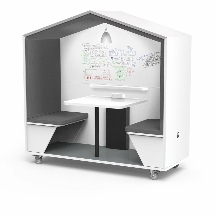 NOOK Huddle - 77" Height x 78" Width x 30.3" Depth - White - 1 Each