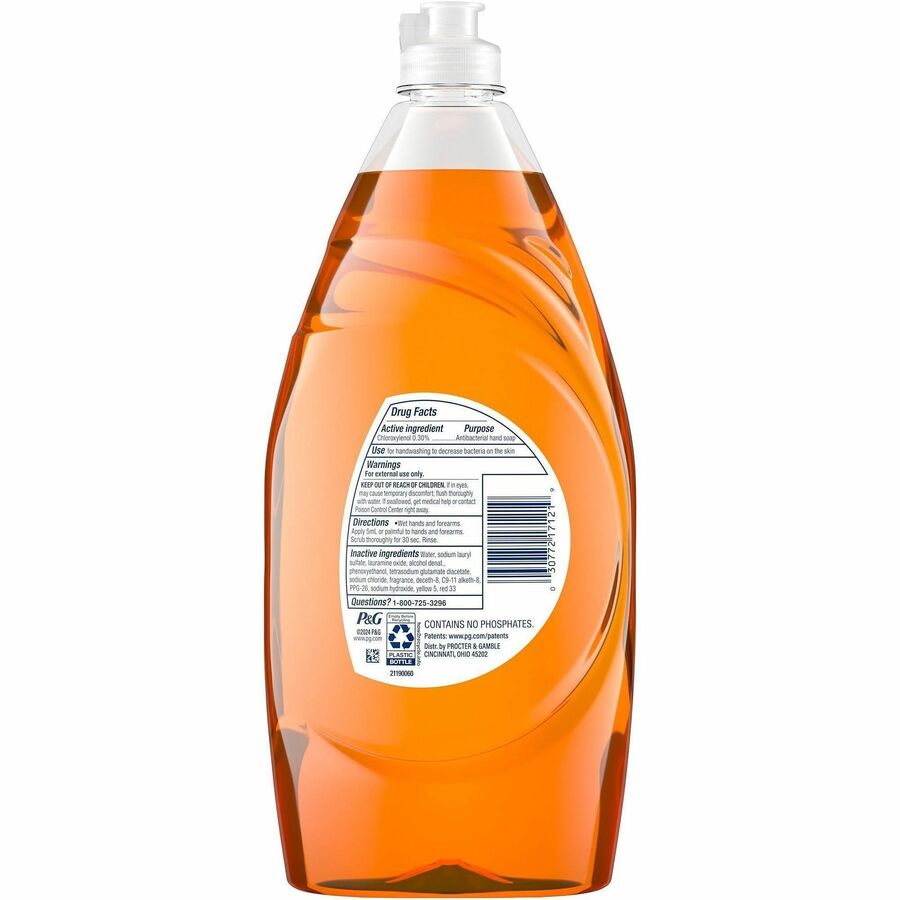 Dawn Antibacterial Dish Soap - For Dish - 30.8 fl oz (1 quart) - Citrus Scent - Residue-free, Streak-free, Anti-bacterial - Orange - 1 Each