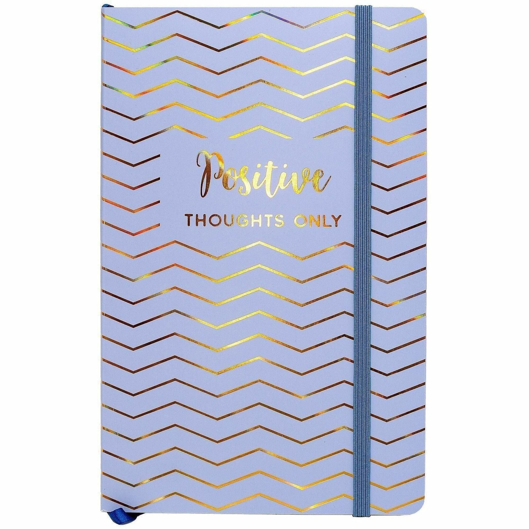 Pukka Pads Notebook - 1 Subject(s) - 96 Sheets - 192 Pages - 80 g/m² Grammage - A5 - 5 7/64" x 8 1/5" Sheet Size x 0.5" Width x 5.2" Length - Blue Vegan Leather, Gold Cover - Elastic Closure, Ghost Resistant, Bleed Resistant, Acid-free Paper - 3 /...
