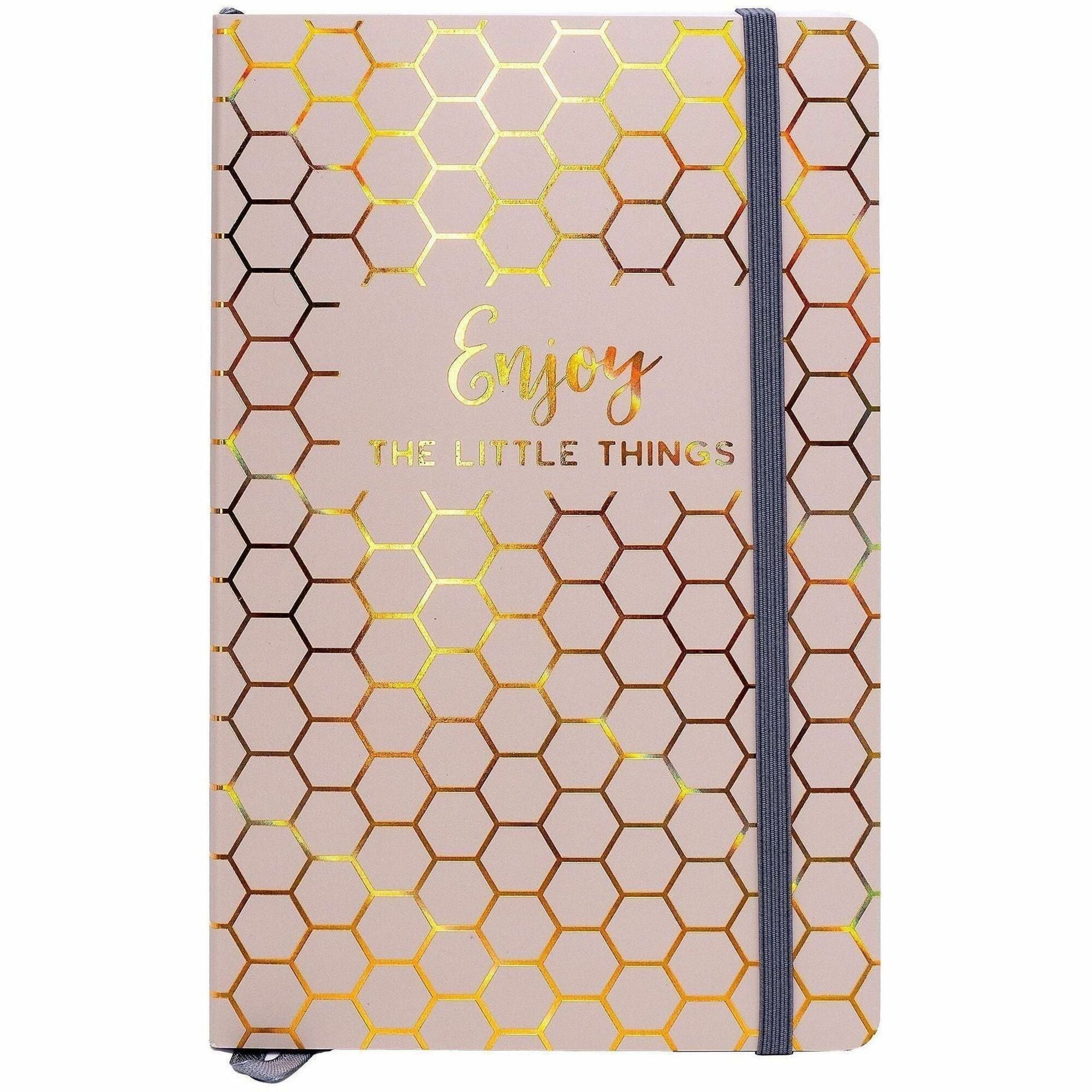 Pukka Pads Notebook - 1 Subject(s) - 96 Sheets - 192 Pages - Ruled Margin - 80 g/m² Grammage - A5 - 8 1/4" x 11" Sheet Size x 0.5" Width x 5.2" Length - Taupe Vegan Leather, Gold, Beige Cover - Elastic Closure, Ghost Resistant, Bleed Resistant, Ac...