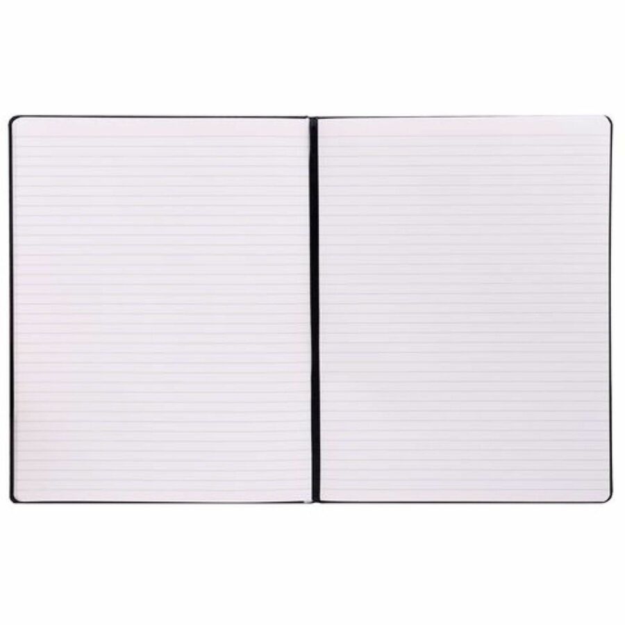 Pukka Pads Signature Notebook - 1 Subject(s) - 96 Sheets - 192 Pages - Casebound/Sewn - College Ruled Front Ruling - Ruled Margin - 80 g/m² Grammage - 5 7/64" x 8 1/5" Sheet Size - Cream Paper - Black Vegan Leather Cover - Soft Cover, Note Section...
