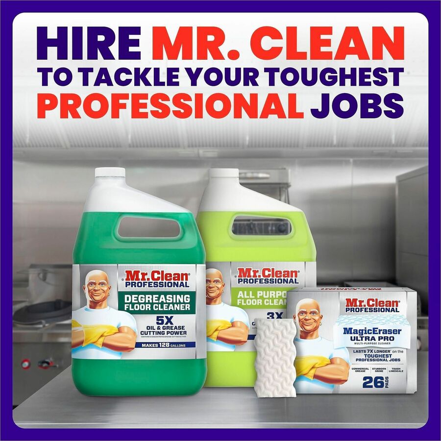 Mr. Clean Magic Eraser Ultra Pro Pads - For Multipurpose - Pad - Long Lasting, Durable - White - 26 / Box