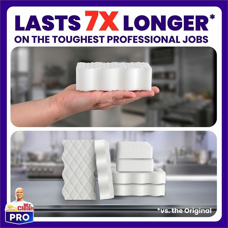 Mr. Clean Magic Eraser Ultra Pro Pads - For Multipurpose - Pad - Long Lasting, Durable - White - 26 / Box