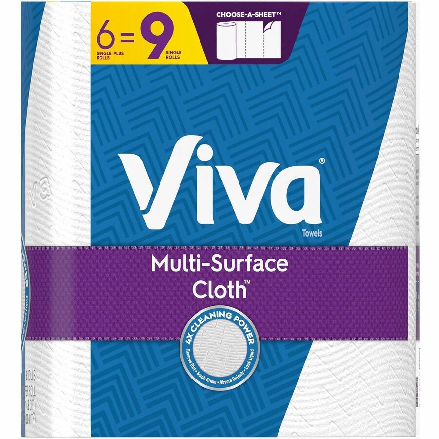 Viva Choose-A-Sheet Paper Towels - 1 Ply - 83 Sheets/Roll - Signature soft, smooth texture - White - Paper - 4 / Carton