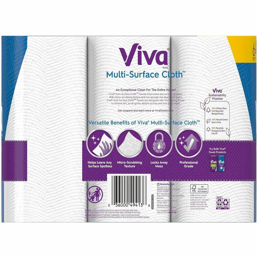 Viva Choose-A-Sheet Paper Towels - 1 Ply - 83 Sheets/Roll - Signature soft, smooth texture - White - Paper - 4 / Carton