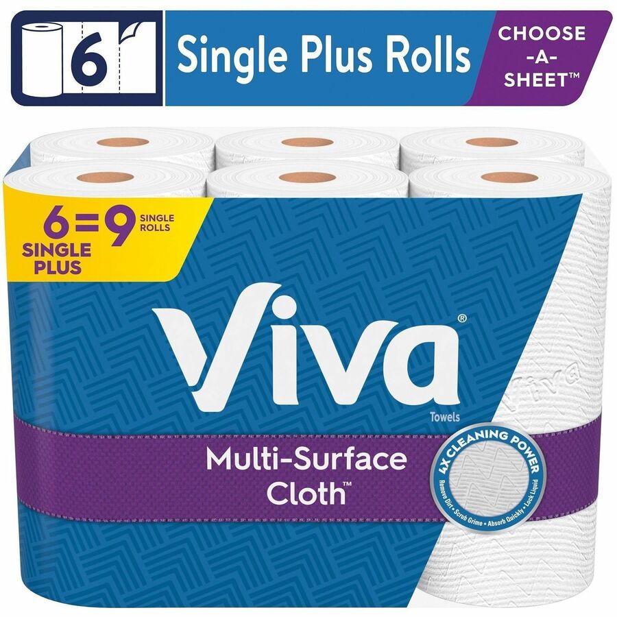 Viva Choose-A-Sheet Paper Towels - 1 Ply - 83 Sheets/Roll - Signature soft, smooth texture - White - Paper - 4 / Carton
