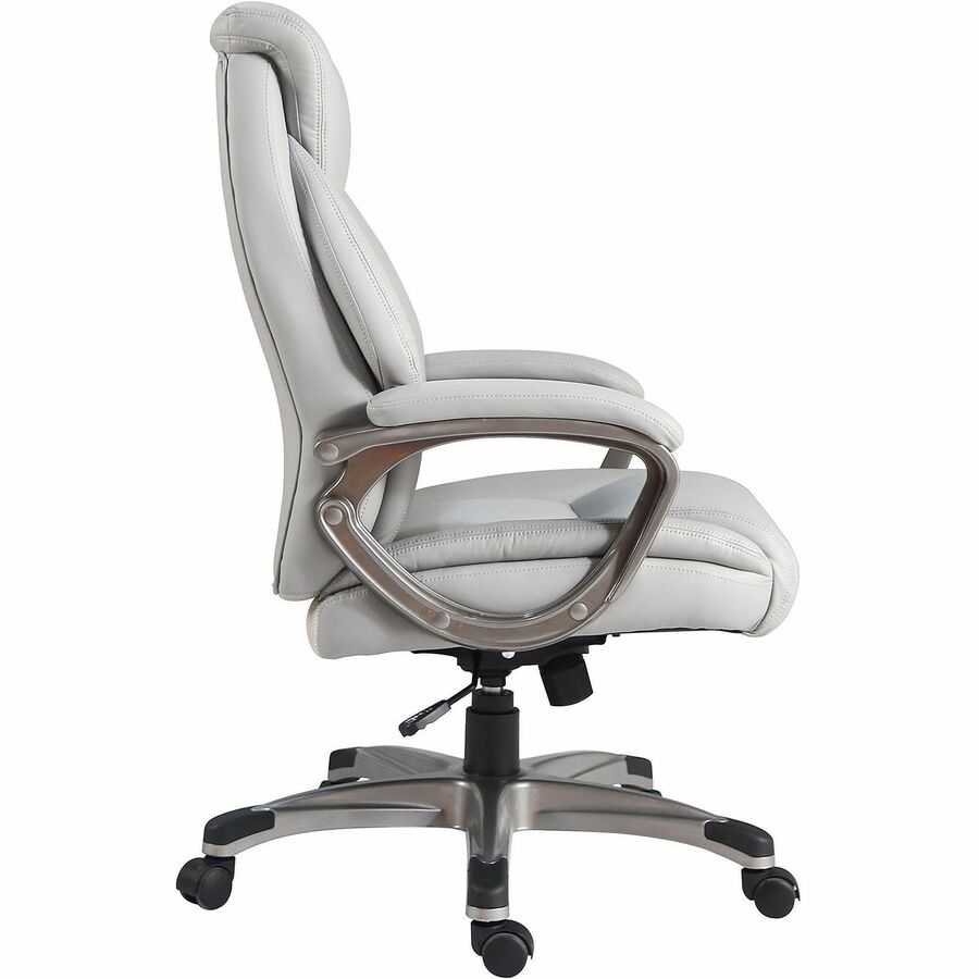 Lorell Kyros High-Back Executive Chair - Gray Seat Color - Polyurethane Seat Material - Gray Back Color - Polyurethane Back Material - High Back - Gray - Armrest - 1 Each