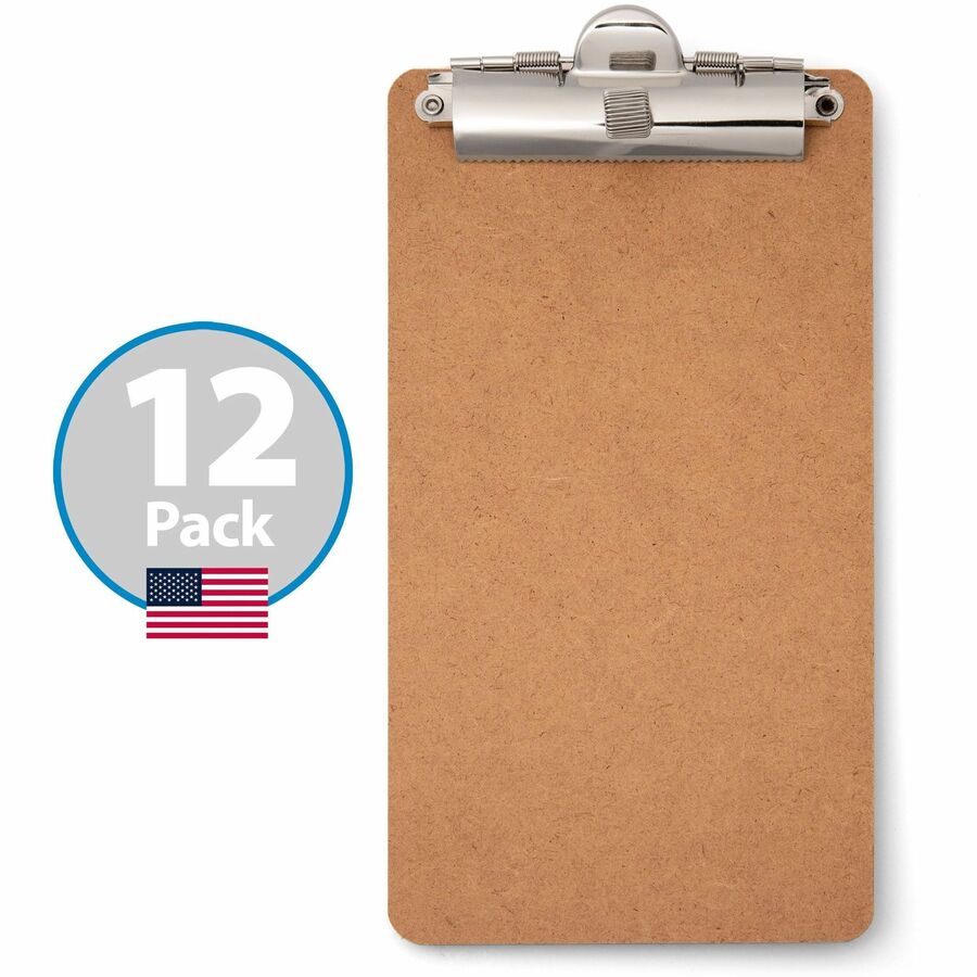Officemate 83156 Receipt Clipboard, Portrait, Top Clip, 12pk - Storage for Receipt - Hardboard - Wood - 12 Pack