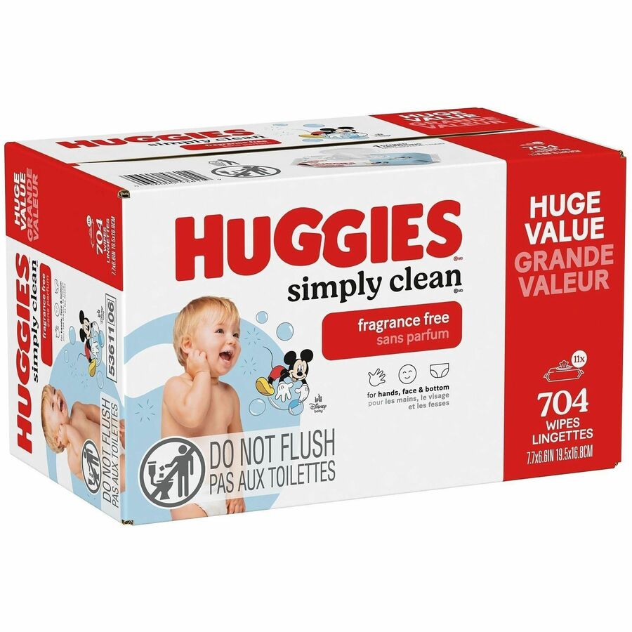 Huggies SimplyClean Frag-Free Wipes - White - 64 / Pack