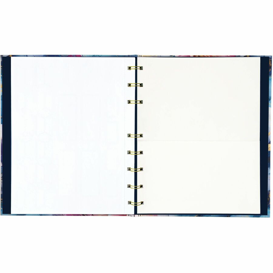 Blueline NotePro Notebook, Fashion Collection, 192 Pages, Midnight Floral - 192 Pages - Printed - Twin Wirebound - Ruled Margin - 9 1/4" x 7 1/4" Sheet Size - White Paper - Gold Binding - Midnight Floral Cover - Hard Cover, Flexible, Self-adhesive Tab,...