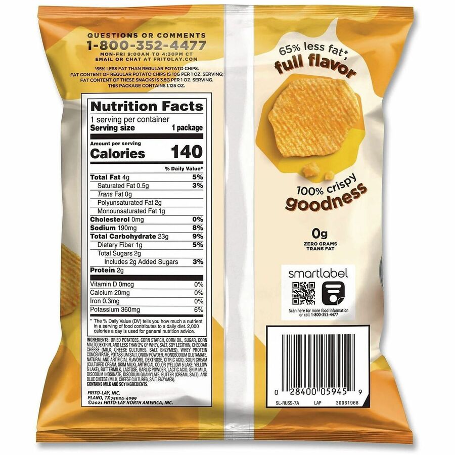 Frito-Lay Baked Snacks Variety Pack - Cheese, Cheddar & Sour Cream, Sour Cream & Onion, Original, Crunchy, Barbeque - 2 / Carton