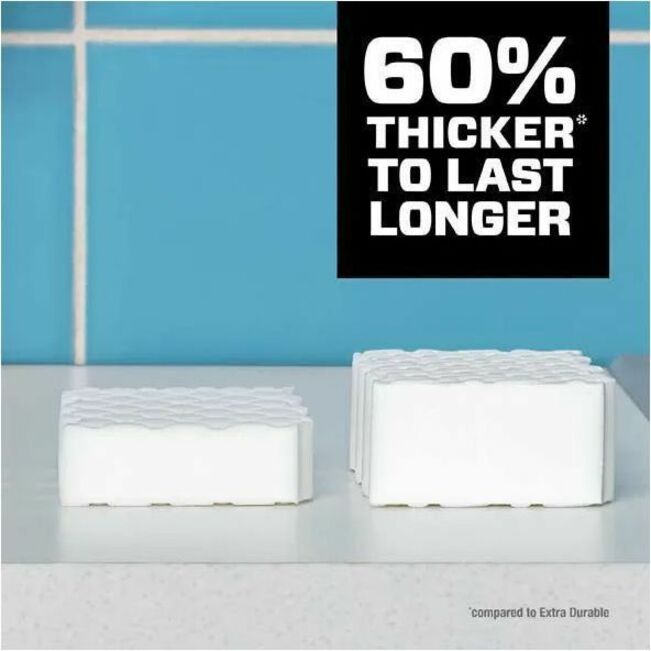Mr. Clean Magic Eraser Sponge, All Purpose Cleaner, Ultra Thick - For Multi Surface, Multipurpose - Sponge - Recommended For: Grime Remover, Soap Scum Remover, Grease Remover, Dirt Remover, Scuff Mark Remover, Permanent Marker Remover, Stain Remover - ...