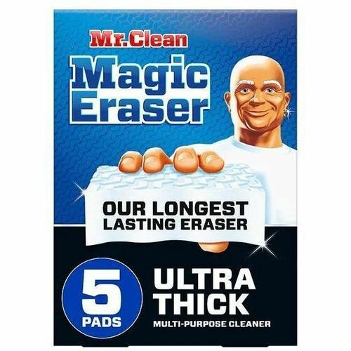 Mr. Clean Magic Eraser Sponge, All Purpose Cleaner, Ultra Thick - For Multi Surface, Multipurpose - Sponge - Recommended For: Grime Remover, Soap Scum Remover, Grease Remover, Dirt Remover, Scuff Mark Remover, Permanent Marker Remover, Stain Remover - ...
