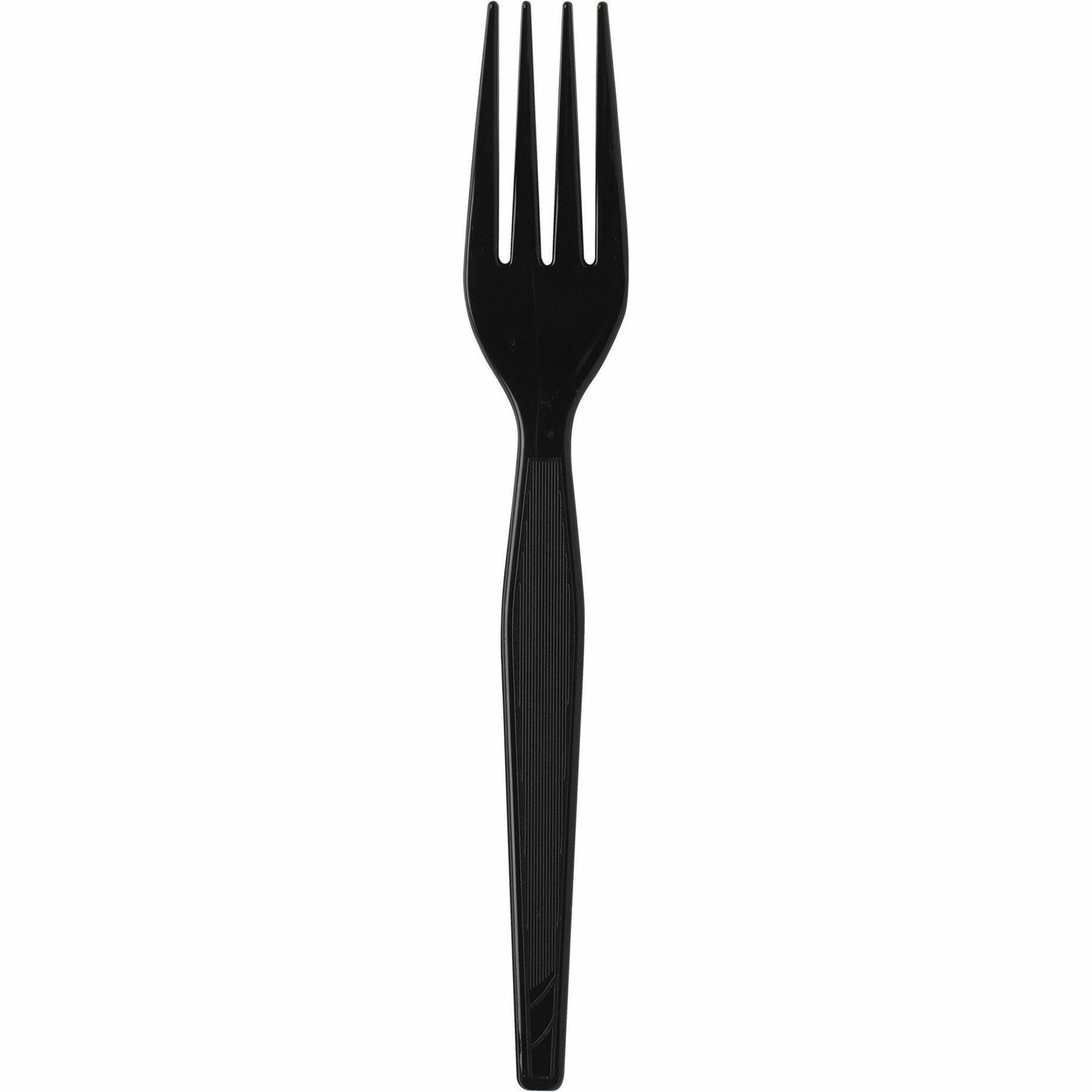 Dixie Cutlery Set - Fork - Fork - Food - Disposable - Plastic, Polypropylene - Black - 1000 / Case