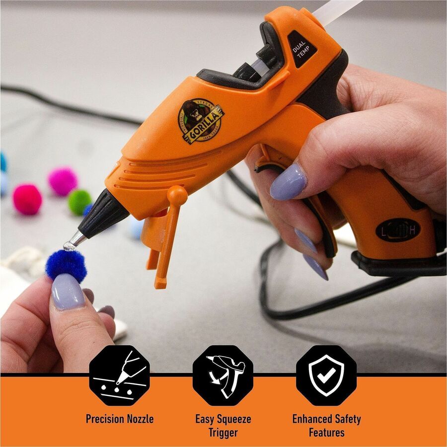 Gorilla Glue Dual Temp Mini Hot Glue Gun - 380&deg;F (193.3&deg;C) - Orange, Black