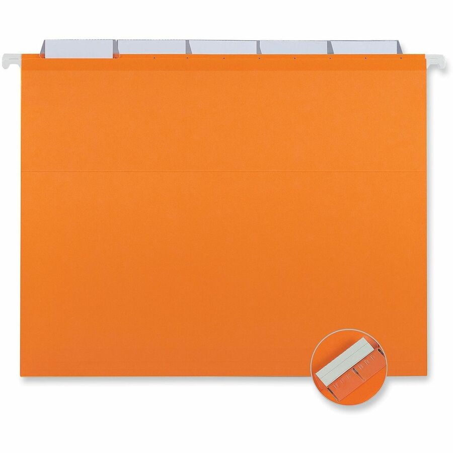 Universal 1/5 Tab Cut Letter Hanging Folder - 1" Expansion - Assorted Tab Position - 11 pt. - Stock - Assorted - 25 / Box