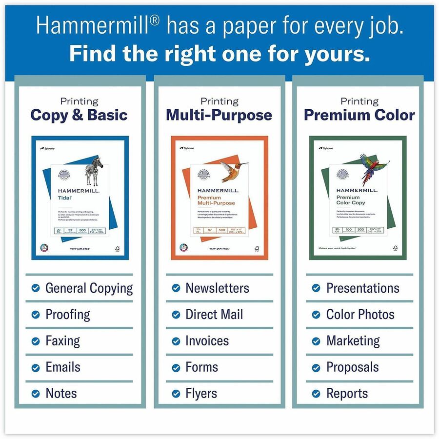 Hammermill Copier Digital Cover - 100 Brightness - 98% Opacity - 18" x 12" - 80 lb Basis Weight - Acid-free, Ultra Smooth, Heavyweight, Jam-free, Non-yellowing, Long Lasting - 1000 / Carton
