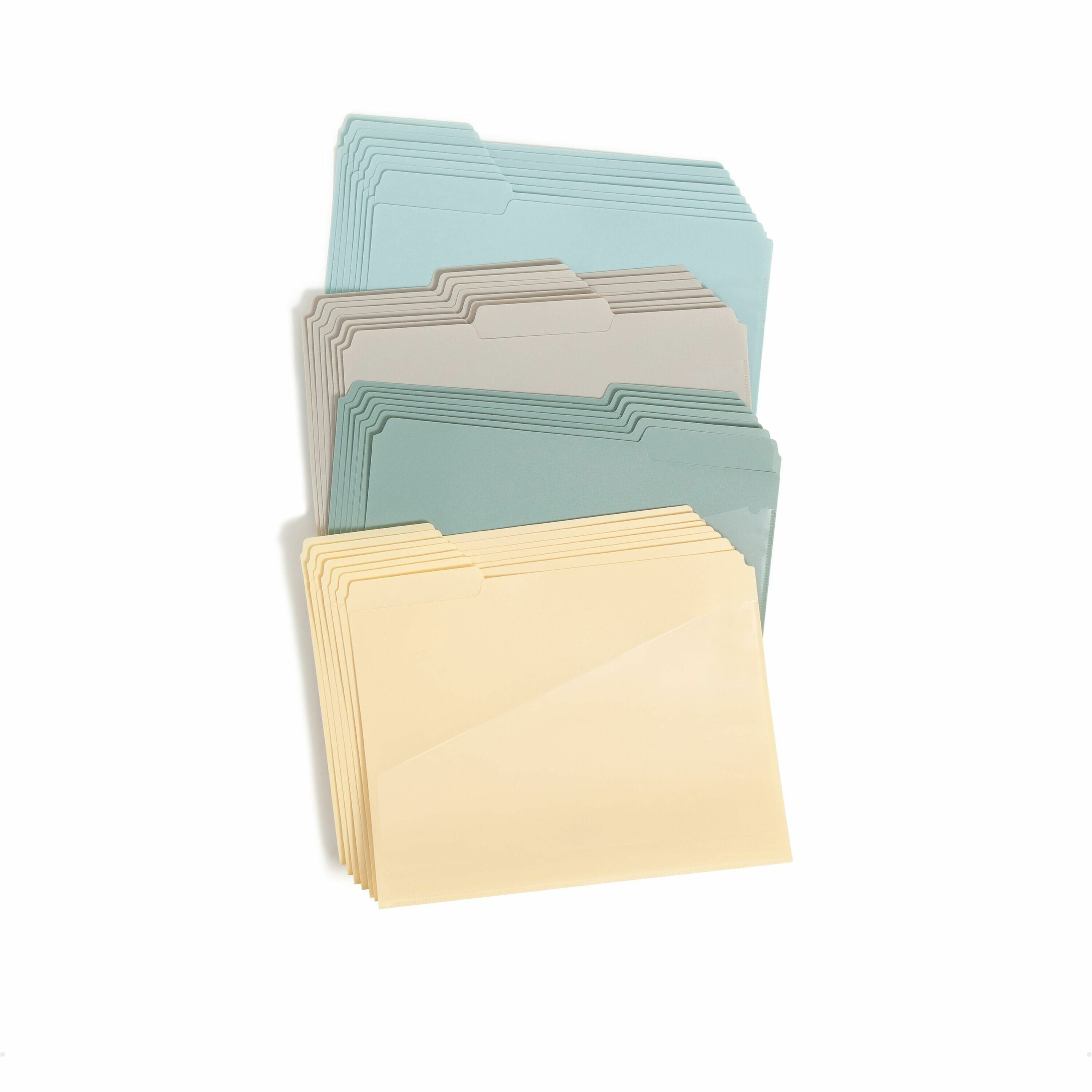 Smead 1/3 Tab Cut Letter Top Tab File Folder - 8 1/2" x 11" - 225 Sheets Capacity - 1" Expansion - 1 Pocket(s) - Top Tab Location - Assorted Tab Position - Poly - Assorted - Durable, Tear Resistant, Water Resistant, Front Pocket - 30 / Box