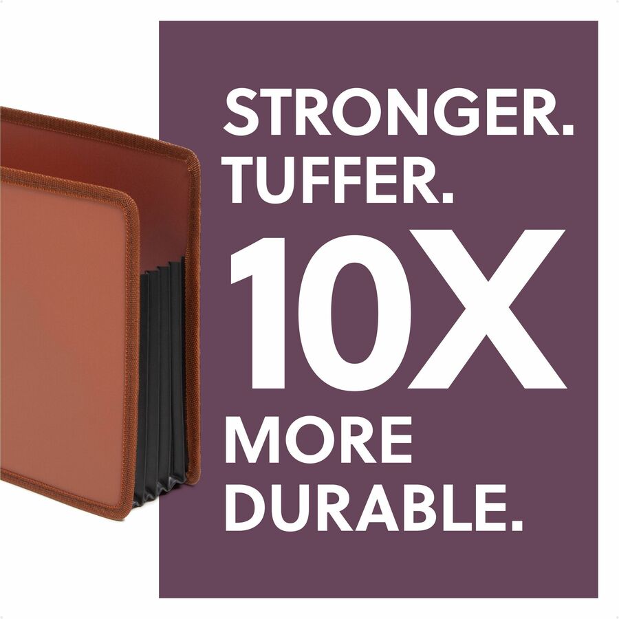 Smead Tuff&reg; Expanding Pocket, Letter Size, Straight-Cut Tab, 5-1/4 inch Expansion, Poly, Box of 2 (73782) - 8 1/2" x 11" - 1200 Sheets Capacity - 5 1/4" Expansion - Poly, Rubber - Redrope - Durable, Tear Resistant, Water Resistant, Reinforced Edges...