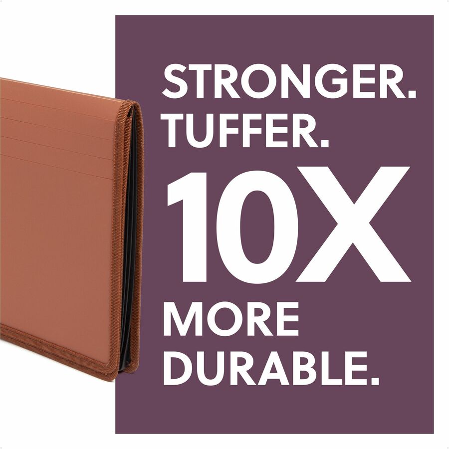 Smead TUFF Letter File Wallet - 8 1/2" x 11" - 1200 Sheets Capacity - 5 1/4" Expansion - Poly, Plastic, Rubber - Redrope - Durable, Tear Resistant, Water Resistant, Reinforced Edges, Reinforced Gusset, Card Holder - 1 Each