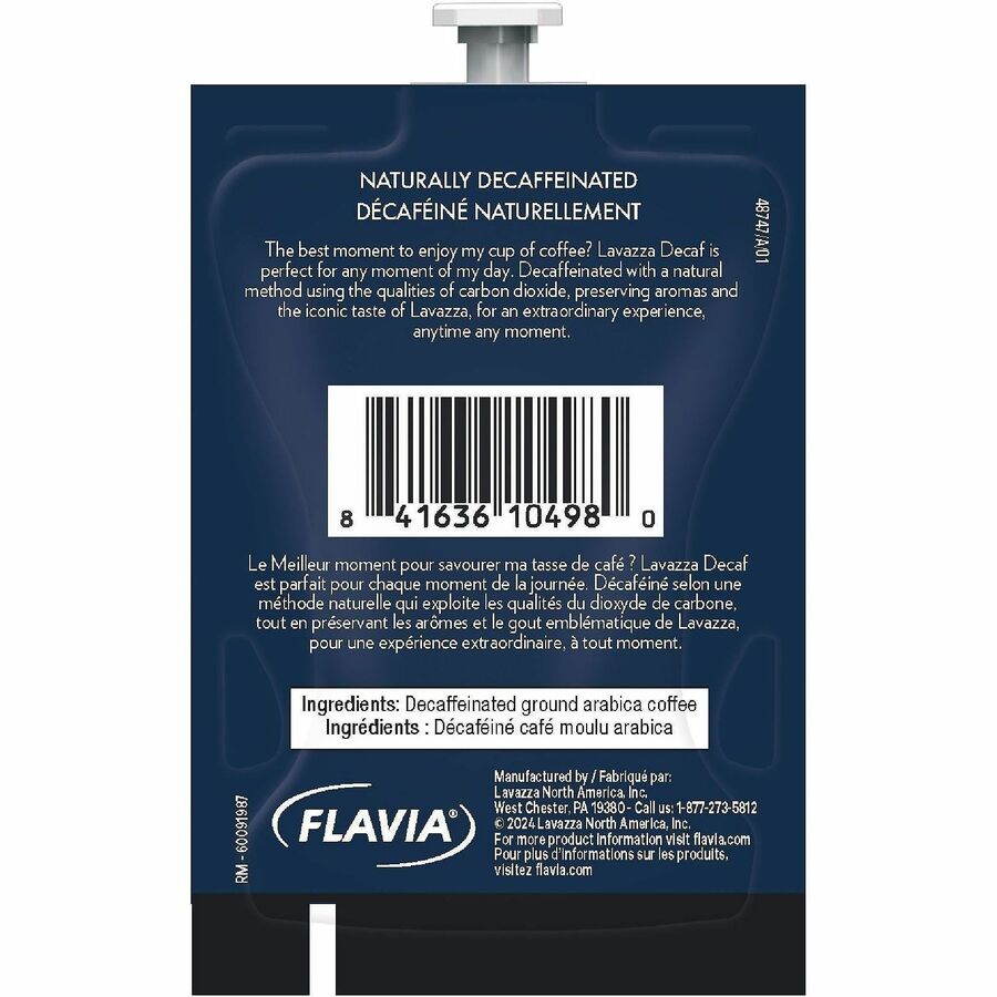Flavia Freshpack Naturally Decaffeinated Freshpacks - Compatible with Flavia Aroma, Flavia Creation 300, FLAVIA Creation 600 - Medium - Freshpack - Decaf - Kosher - Decaffeinated - 76 / Carton