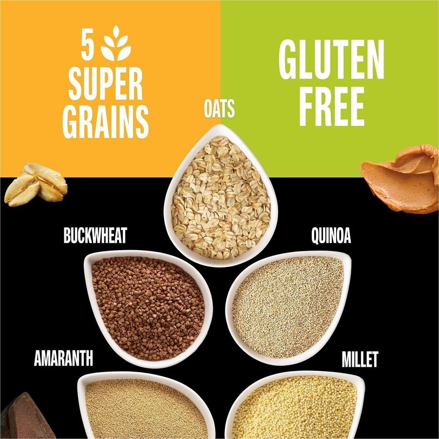 KIND Healthy Grains Energy Bars - Egg-free, Dairy-free, Gluten-free, Wheat-free, Trans Fat Free, Low Sodium - Peanut Butter Dark Chocolate - 1.40 oz - 10 / Box