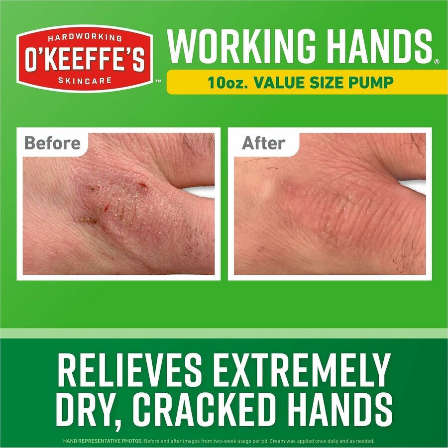 O'Keeffe's Working Hands Hand Cream Pump - Cream - For Dry Skin - Applicable on Hand - Skin - Moisturising, Non-greasy, Unscented - 1 Each
