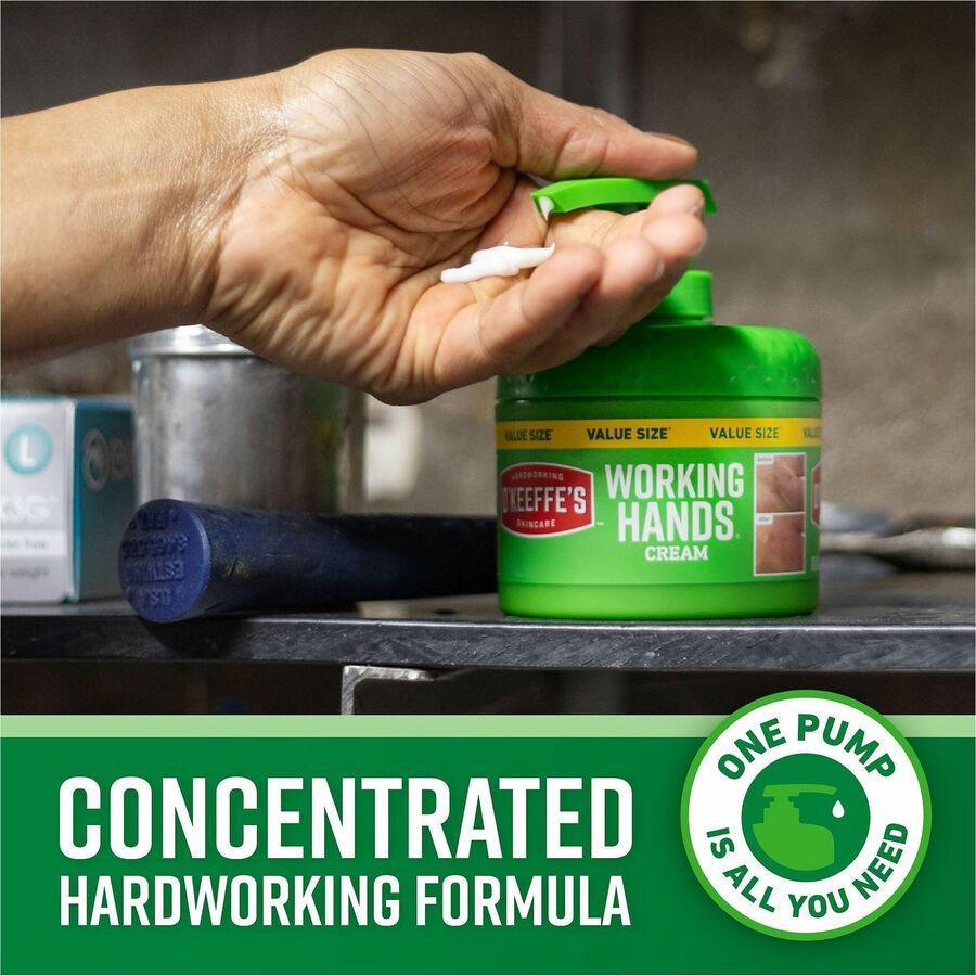 O'Keeffe's Working Hands Hand Cream Pump - Cream - For Dry Skin - Applicable on Hand - Skin - Moisturising, Non-greasy, Unscented - 1 Each