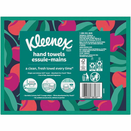Kleenex Disposable Hand Towels - 1 Ply - 8" Width x 9.10" Length - White - Paper - 60 Towels/Box - 6 / Carton