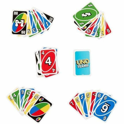 UNO Teams Card Game For Family Nights, Game Nights, Travel, Camping & Parties - Party - 2 to 4 Players - 1 Each