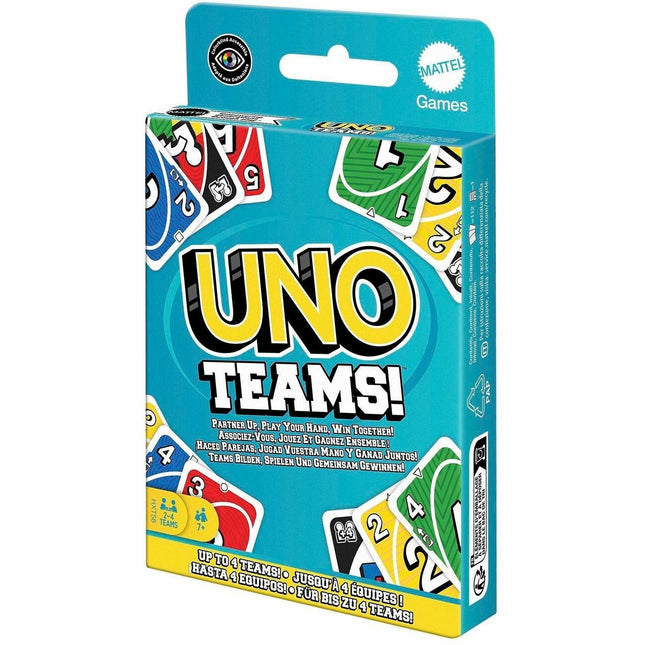 UNO Teams Card Game For Family Nights, Game Nights, Travel, Camping & Parties - Party - 2 to 4 Players - 1 Each