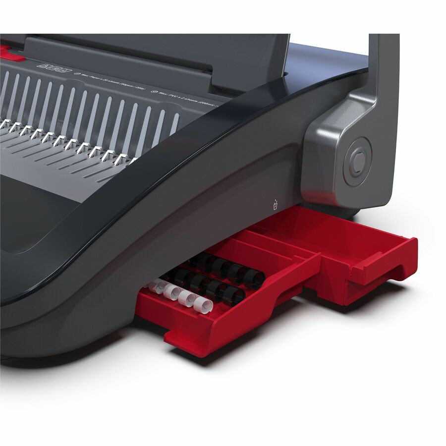 GBC CB20 CombBind Punch and Bind Machine - CombBind - 330 Sheet(s) Bind - 20 Punch - 5.4" Height x 19.4" Width x 16.9" Depth - Black, Red