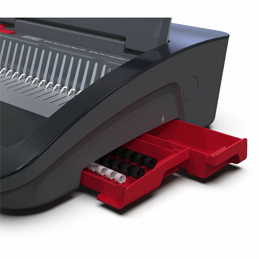 GBC CB25E CombBind Electric Punch and Bind Machine - CombBind - 500 Sheet(s) Bind - 25 Punch - 5.4" Height x 18.4" Width x 15.8" Depth - Black, Red