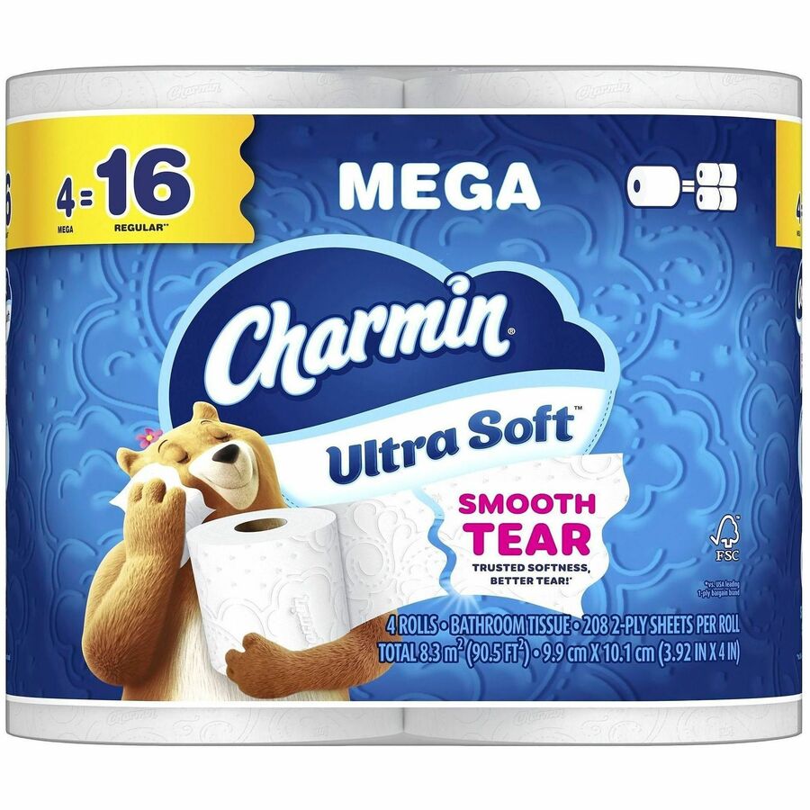Charmin Bathroom Tissue - 2 Ply - Mega - White - 8 / Carton