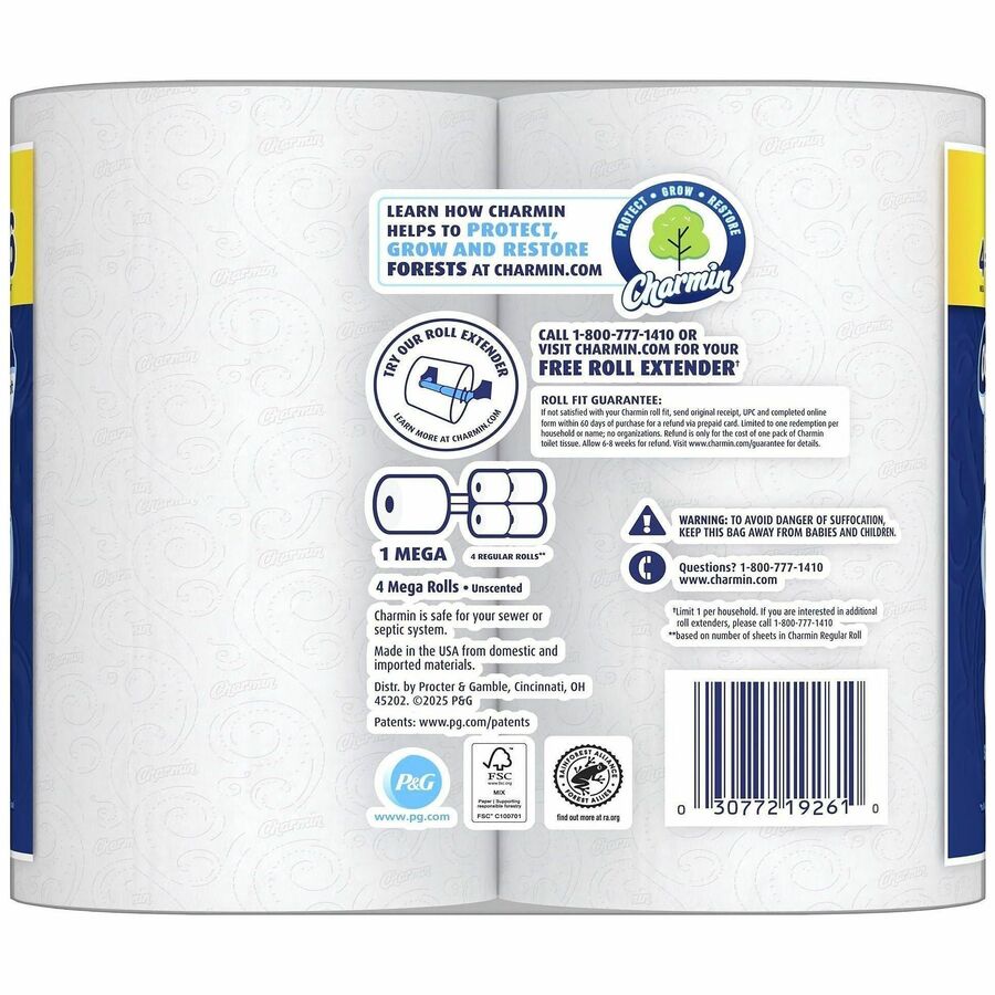 Charmin Bathroom Tissue - 2 Ply - Mega - White - 8 / Carton