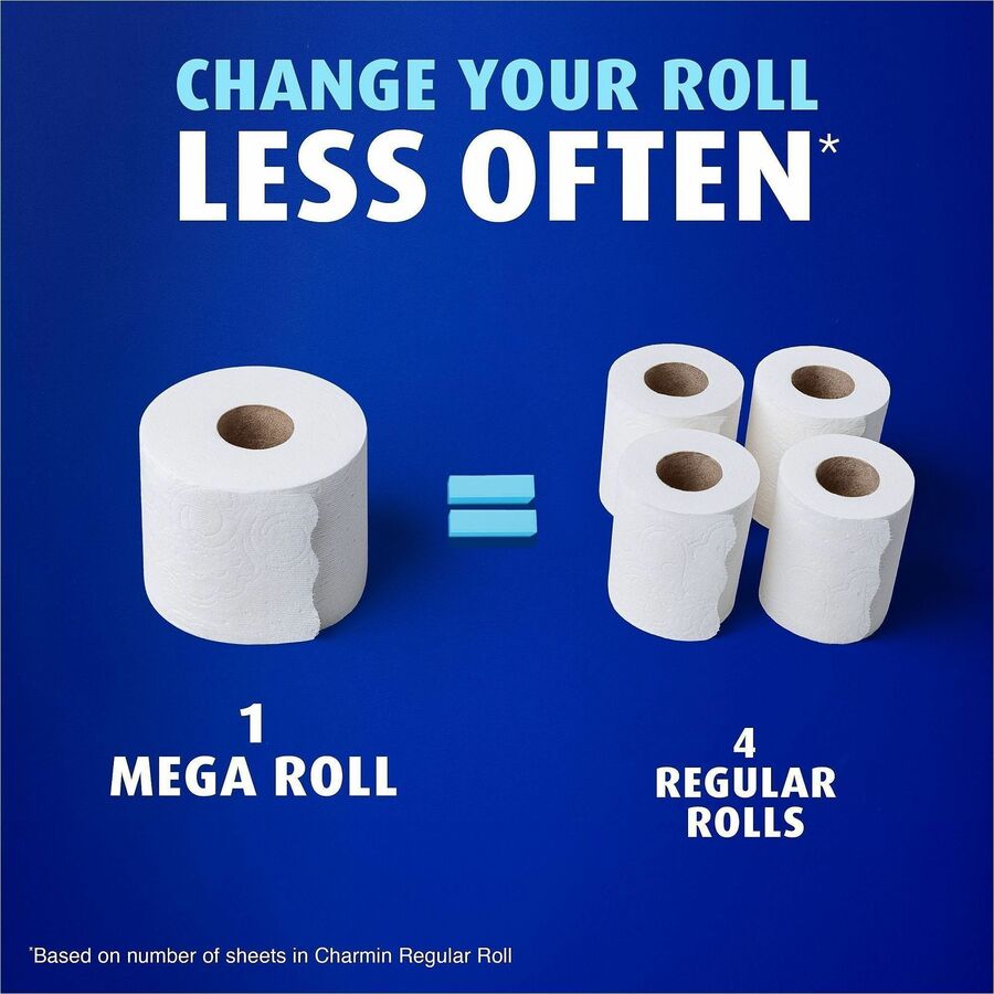 Charmin Bathroom Tissue - 2 Ply - Mega - White - 8 / Carton