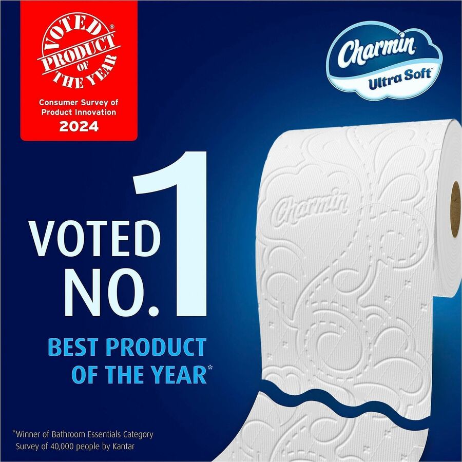 Charmin Ultra Soft Bathroom Tissue - 2 Ply - Mega - 208 Sheets/Roll - 4" Roll Diameter - 1 1/2" Core - Diamond Weave Texture - White - 1 Carton