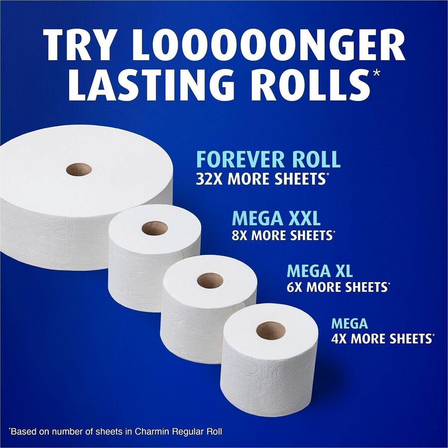 Charmin Ultra Soft Bathroom Tissue - 2 Ply - Mega - 208 Sheets/Roll - 4" Roll Diameter - 1 1/2" Core - Diamond Weave Texture - White - 1 Carton