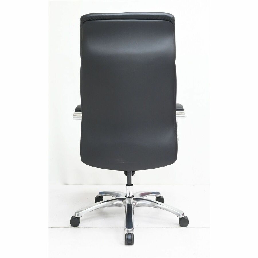 Lorell Pike High Back Executive Chair - High Back - Black - Polyurethane - Armrest - 1 Each